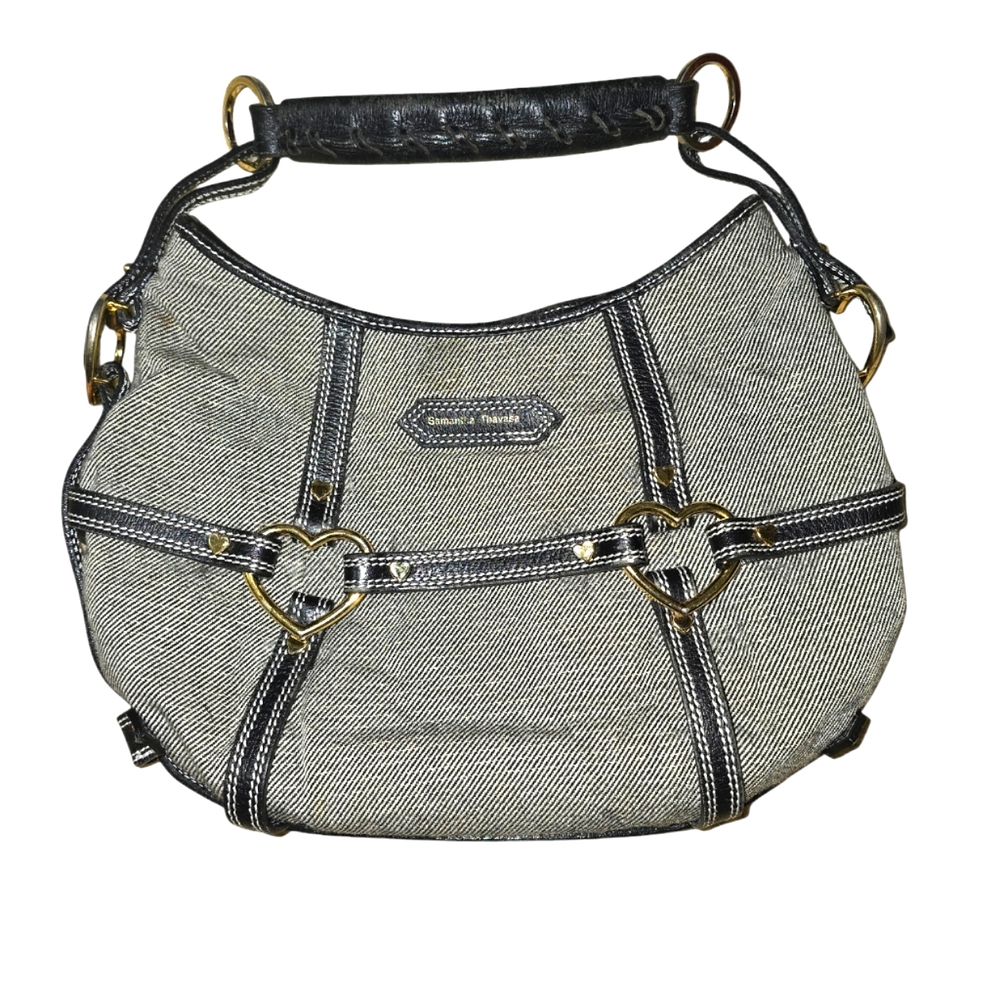 Samantha Thabasa Tweed Fabric Shoulder Bag